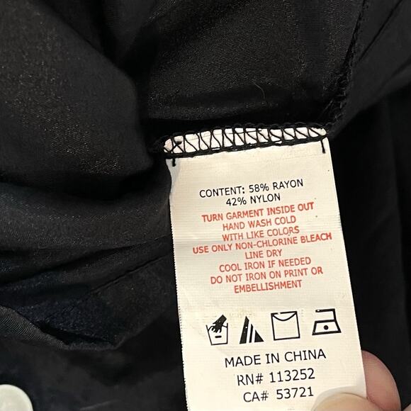 Apple Bottom Jeans Mini Dress Tunic Top Womens Plus 2X Black - Picture 9 of 10